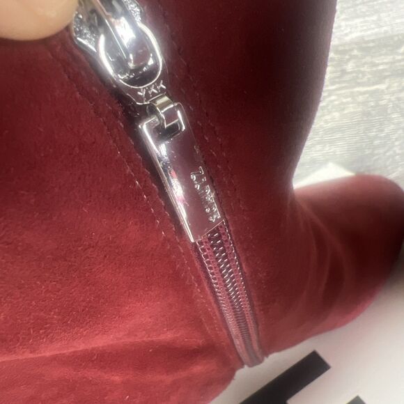 Schutz Asya Suede Boots Red Brown Womens 7B New In Box Designer - Picture 5 of 13